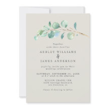 Invitación de Boda con Eucalipto en Acuarela