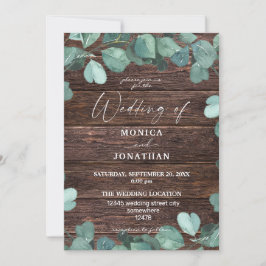 Invitación de boda con eucalipto y vegetación de m