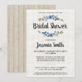 Invitación de Boda con Flechas y Flores Rústico Bo