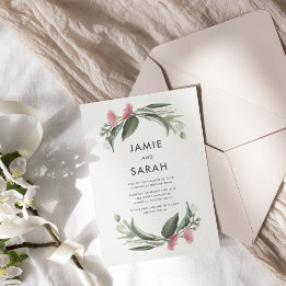 Invitación de boda con flor de eucalipto nativo au