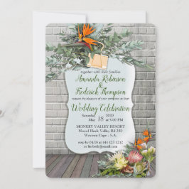 Invitación de boda con flor de Protea - Strelitzia