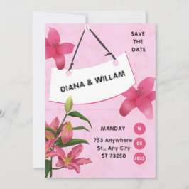Invitación de Boda con Flor de Rosa