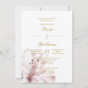 Invitación de boda con flor orquídea