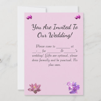 Invitación de boda con flor rosa