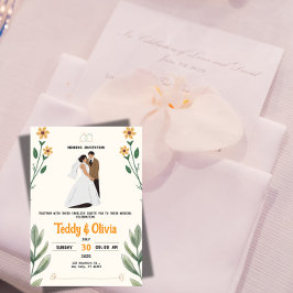 Invitación de Boda con Flor Silvestre