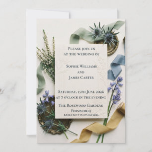 Invitación de boda con flor silvestre escocesa Ery