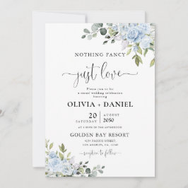 Invitación de Boda con Floral de Eucalipto Azul Po