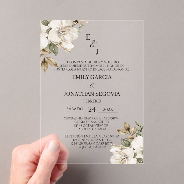 invitación de boda con flores blancas  (Insitu (portátil))