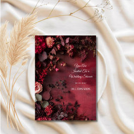 Invitación de boda con flores de Borgoña para la d