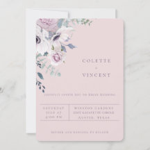 Invitación de boda con flores de jardín polvorient