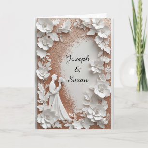 ✨ Invitación de boda con flores de papel para novi