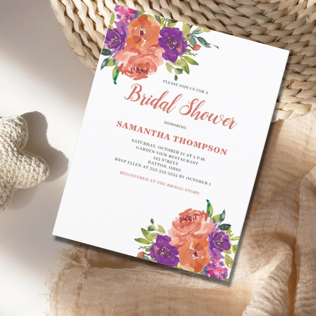 Invitación de boda con flores de terracota (Subido por el creador)
