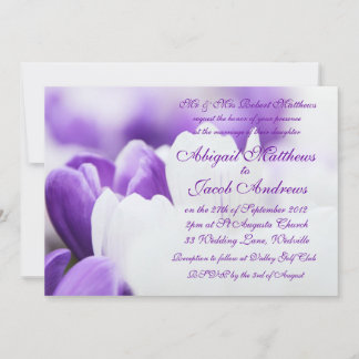 Invitación De Boda Con Flores De Tulipano Púrpura 
