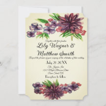 Invitación de boda con flores elegantes y vegetaci