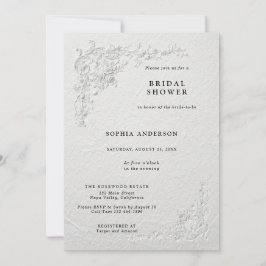 Invitación de boda con flores en relieve falso