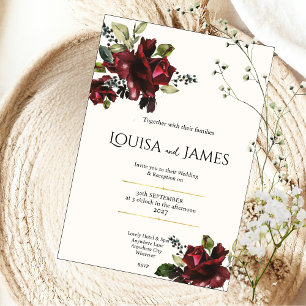 Invitación de boda con flores lujosas