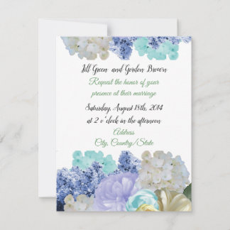 Invitación de boda con flores mixtas románticas