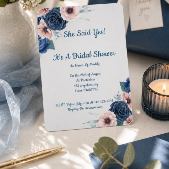 Invitación de boda con flores rosadas (Subido por el creador)