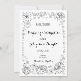 Invitación de boda con flores rústicas