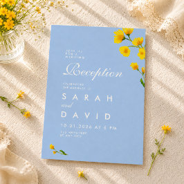 Invitación de boda con flores silvestres acuarela 