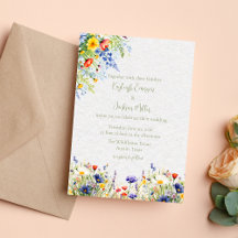 Invitación de boda con flores silvestres en acuare
