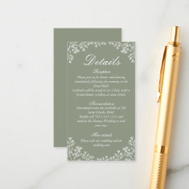 Invitación de boda con flores silvestres en verde 