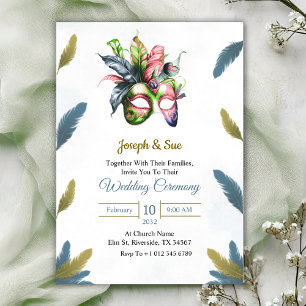 Invitación de boda con flores tropicales