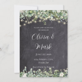 Invitación de boda con follaje de eucalipto | Rúst