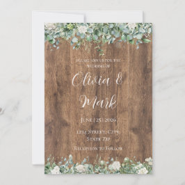 Invitación de boda con follaje de eucalipto | Rúst