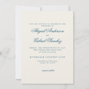 Invitación de boda con fondo de crema brisa del oc