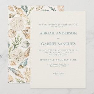 Invitación de boda con fondo de crema brisa del oc