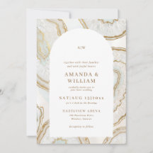 Invitación de boda con fondo de cuarzo ágata