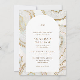 Invitación de boda con fondo de cuarzo ágata