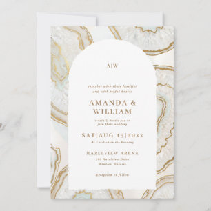 Invitación de boda con fondo de cuarzo ágata