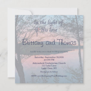 Invitación de boda con foto 'A la luz de su amor'