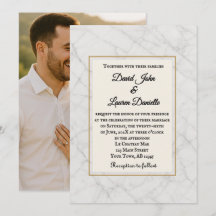 Invitación de boda con foto alusiva al mármol susu