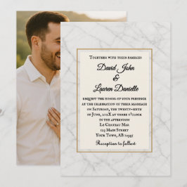 Invitación de boda con foto alusiva al mármol susu