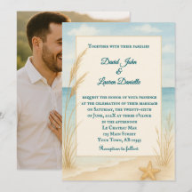 Invitación de boda con foto Beach Bliss
