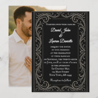 Invitación de boda con foto Black Beauty