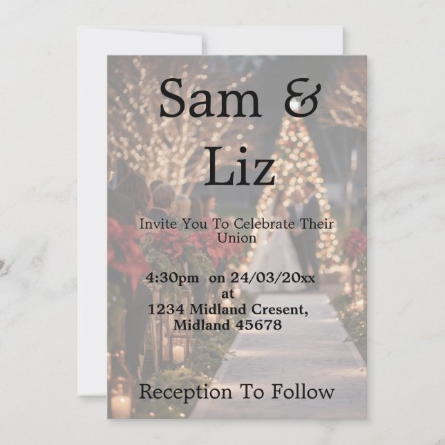 Invitación de Boda con Foto | Boda Personalizable  (Anverso)
