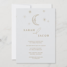 Invitación de boda con foto celestial de estrella
