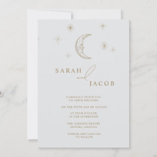 Invitación de boda con foto celestial de estrella