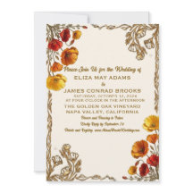 Invitación de boda con foto de amapola de Californ