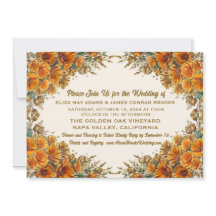 Invitación de Boda con Foto de Amapola de Californ