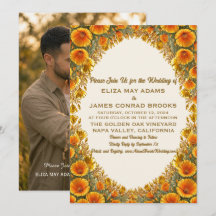 Invitación de boda con foto de amapola de Californ