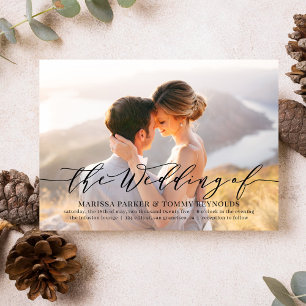 Invitación de boda con foto de amor eterno EVL