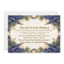 Invitación de boda con foto de Bluebonnet de Texas