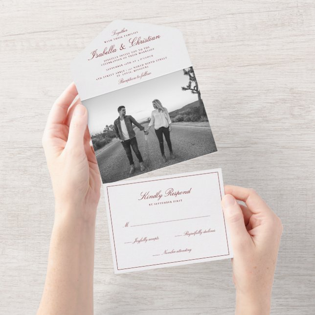 Invitación de boda con foto de elegancia simple To (desgarro)