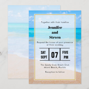Invitación de Boda con Foto de Escena Tropical de 