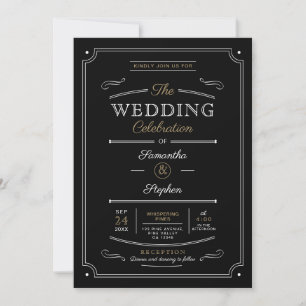 Invitación de Boda con Foto de Estilo Vintage Senc